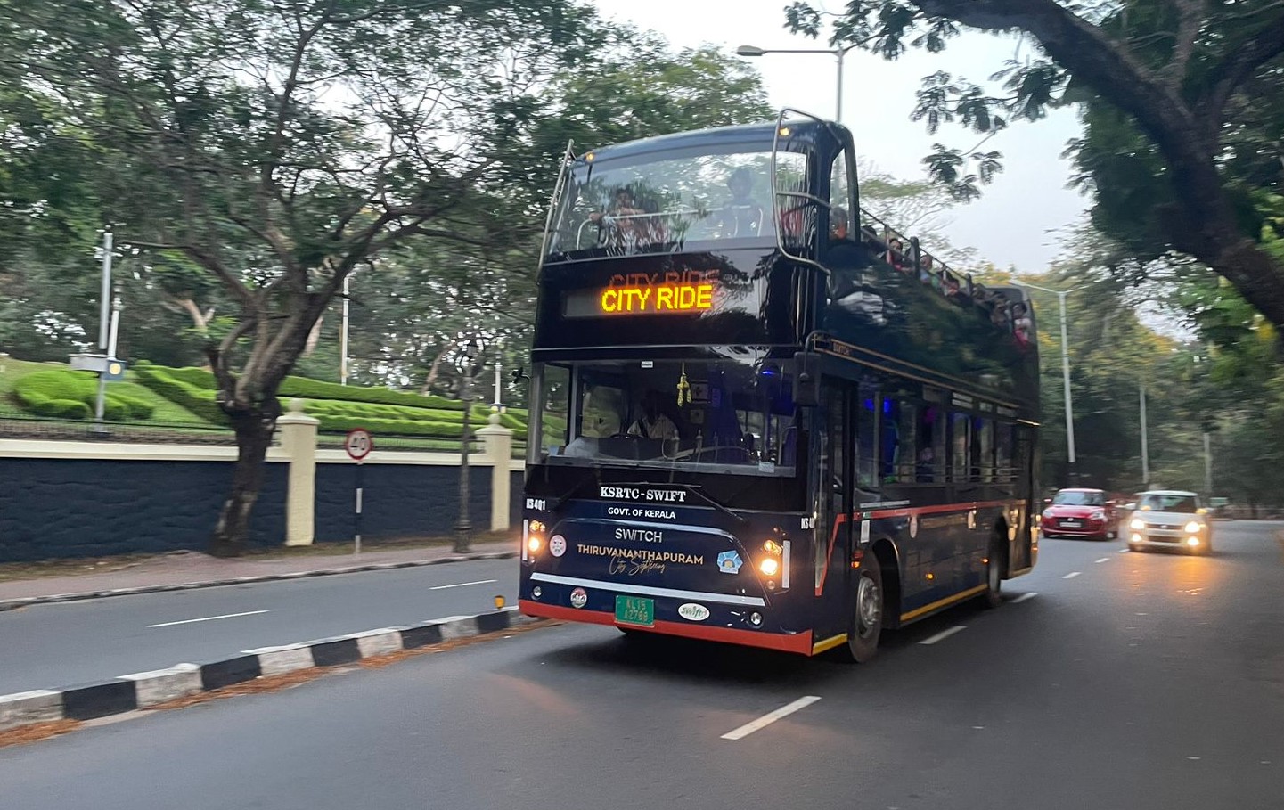 ksrtc open double decker electric bus trip updates